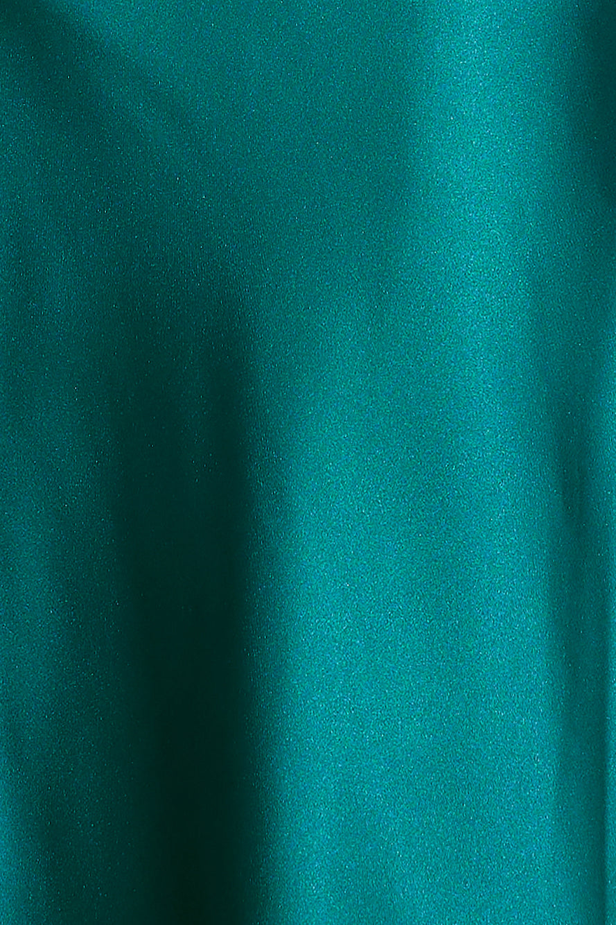 Poker Play Satin Maxi Dress Forest Green