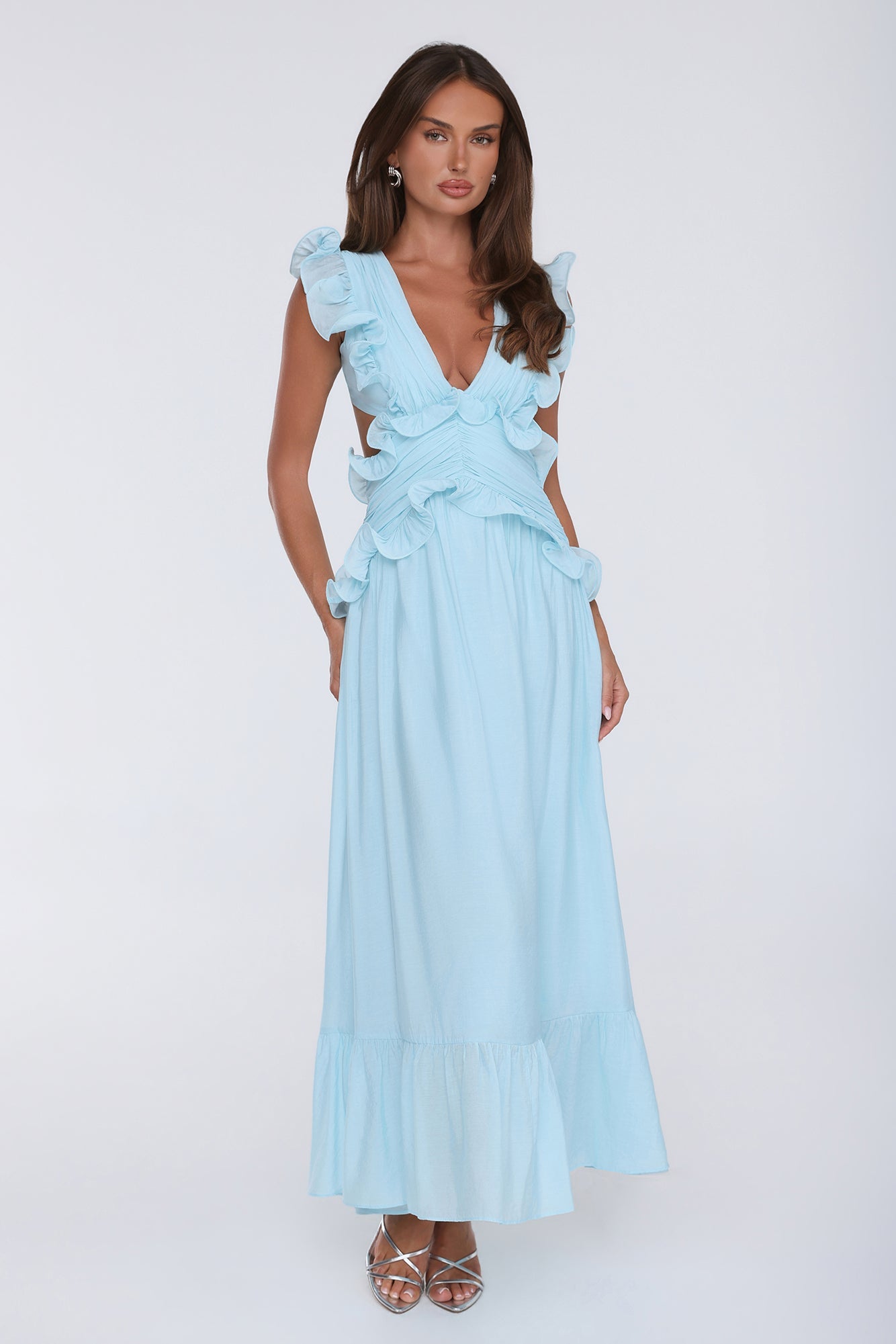Evening Luxe Maxi Dress Light Blue