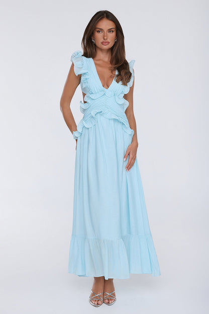 Evening Luxe Maxi Dress Light Blue