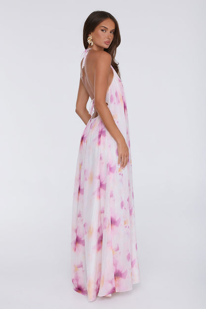 Radiant Queen Halter Maxi Dress Lilac