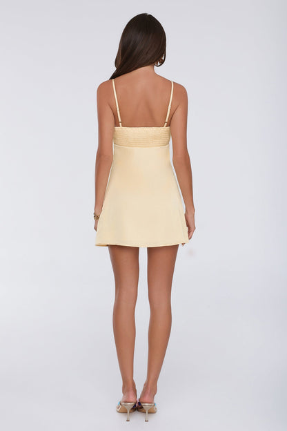 Made For Moments Satin Mini Dress Yellow