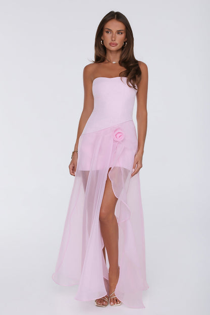 Romantic Everything Strapless Maxi Dress Pink