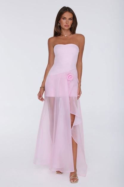 Romantic Everything Strapless Maxi Dress Pink
