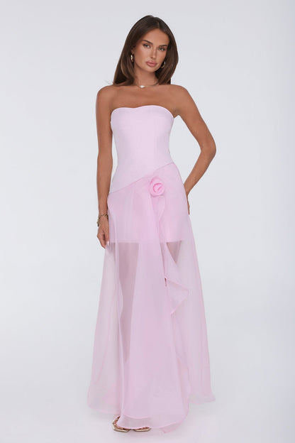 Romantic Everything Strapless Maxi Dress Pink