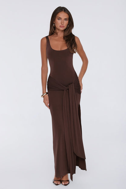 Maximum Style Maxi Dress Brown