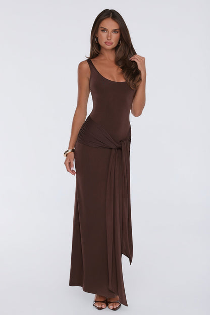 Maximum Style Maxi Dress Brown
