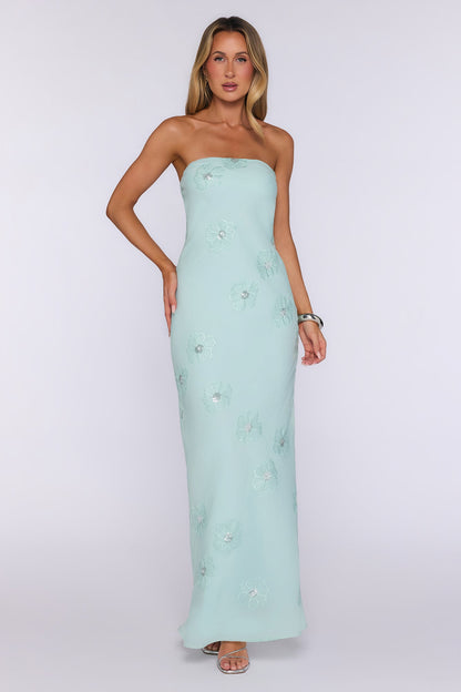 Enchanted Florals Strapless Maxi Dress Sage