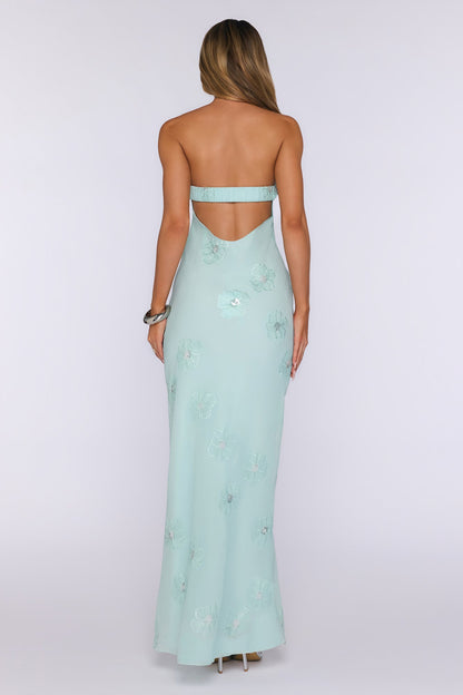 Enchanted Florals Strapless Maxi Dress Sage