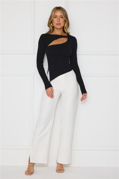 Off To Work Long Sleeve Top Black