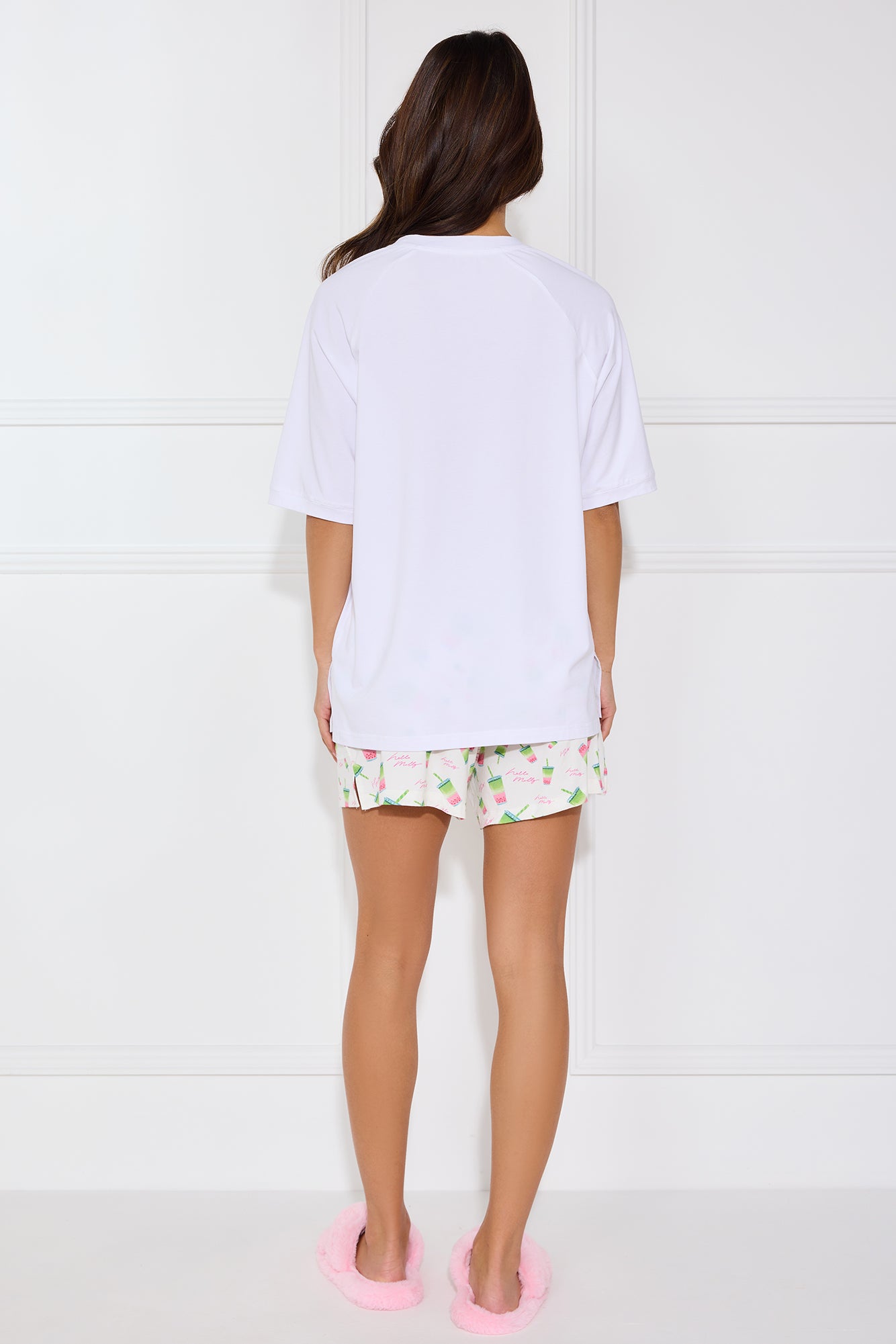 Matcha Mornings Pyjama Shorts White