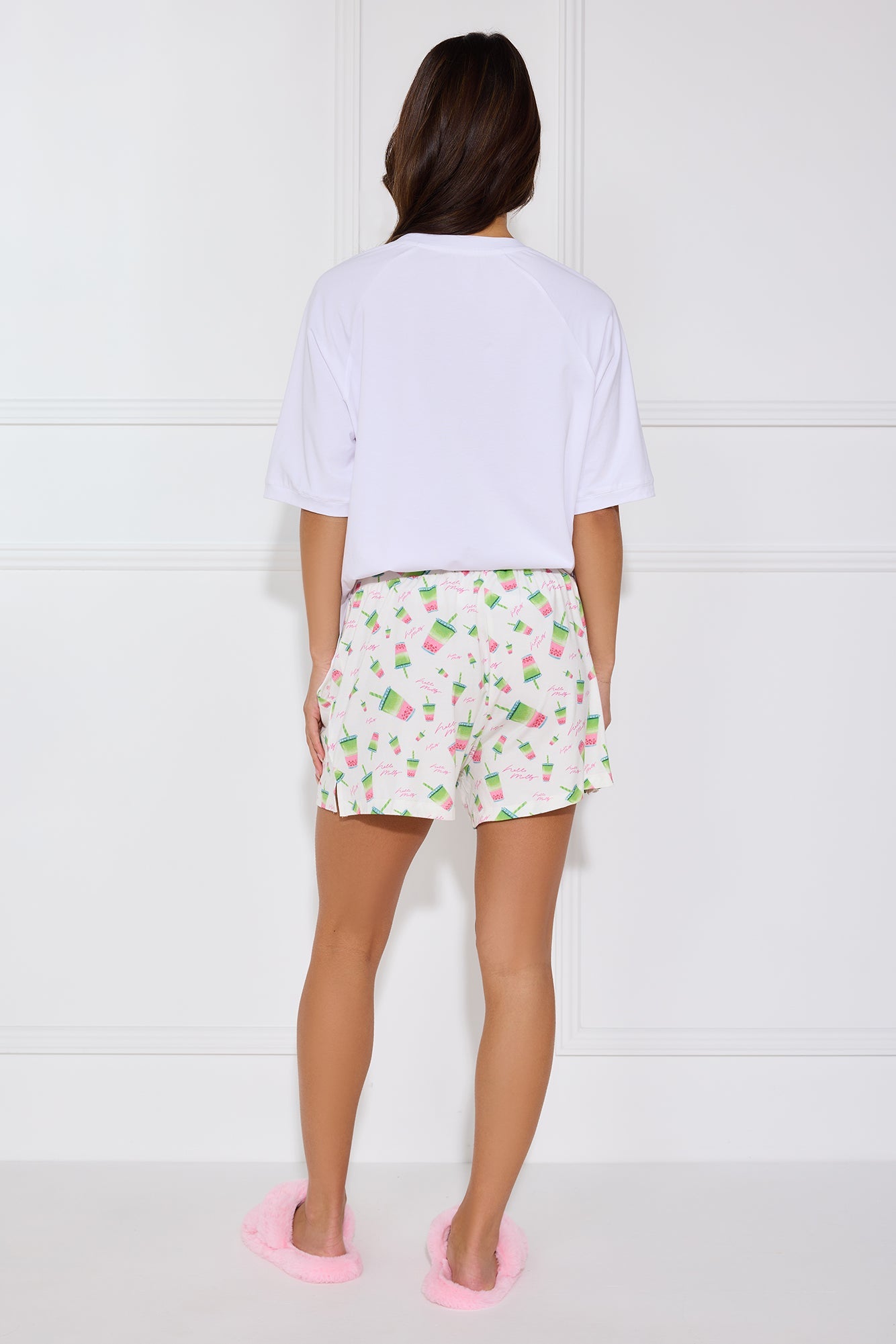 Matcha Mornings Pyjama Shorts White