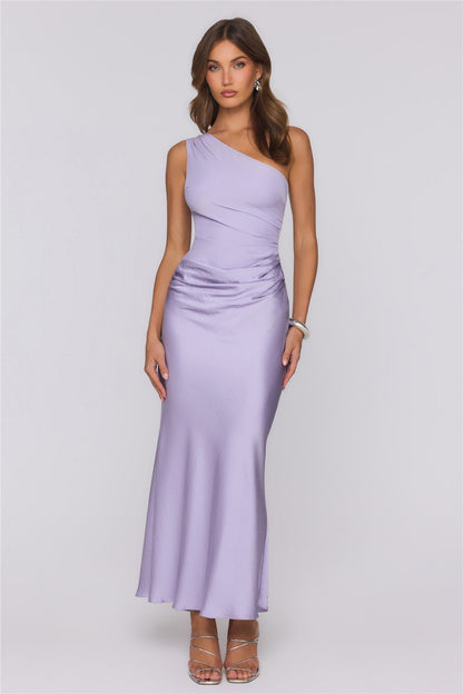 Starlit Darling Satin Maxi Dress Lilac