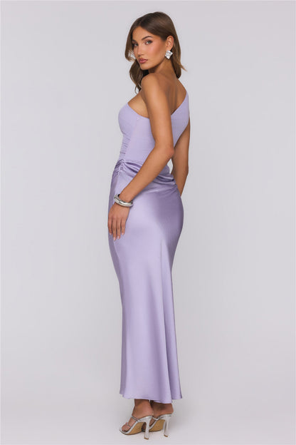 Starlit Darling Satin Maxi Dress Lilac