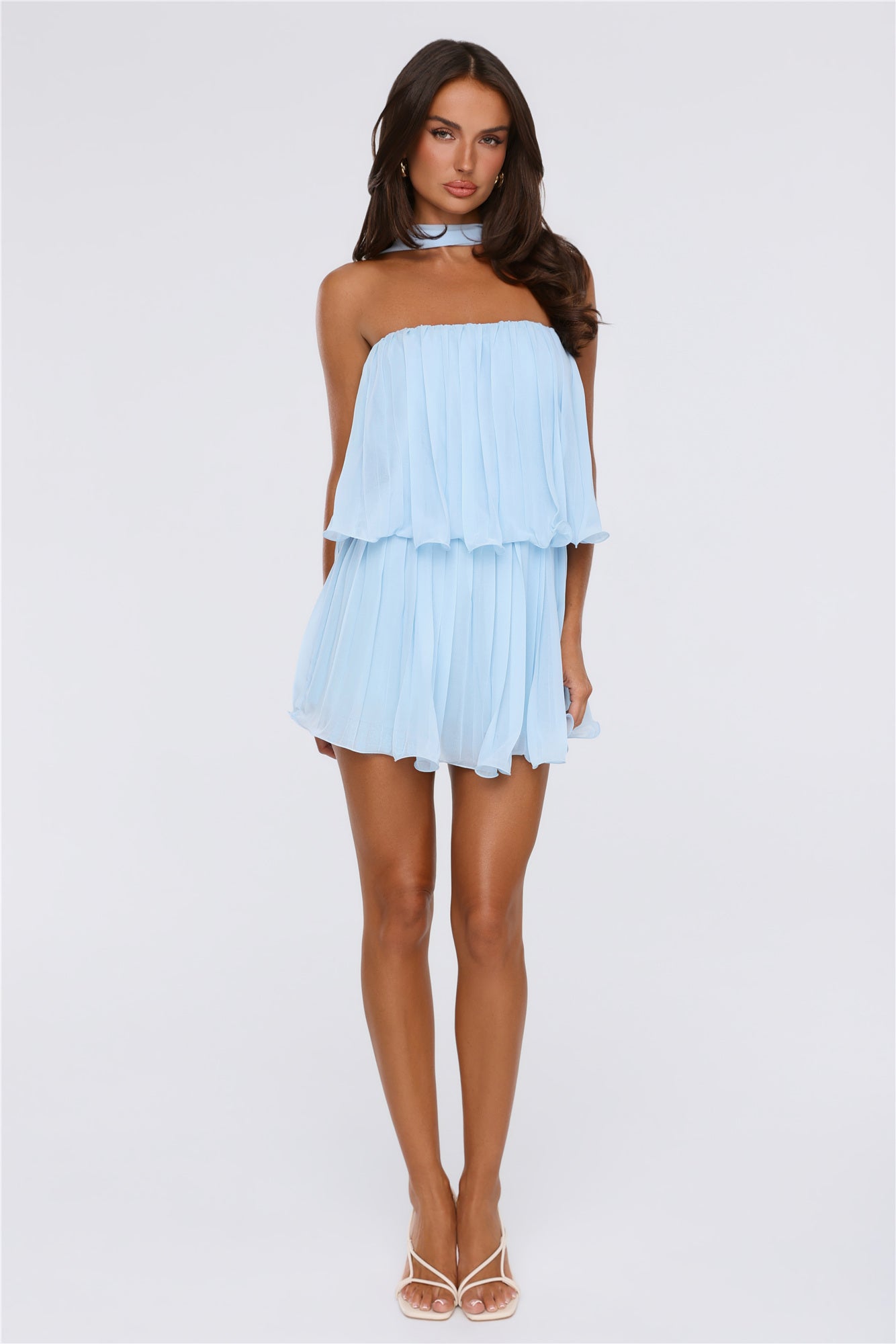 Daylight Luxe Strapless Romper Blue