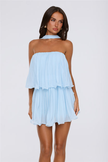Daylight Luxe Strapless Romper Blue