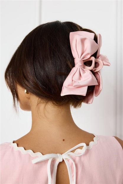Fancy Bow Claw Clip Pink
