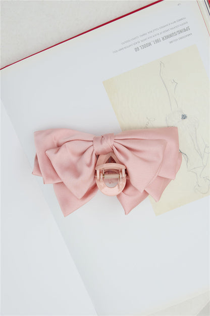 Fancy Bow Claw Clip Pink