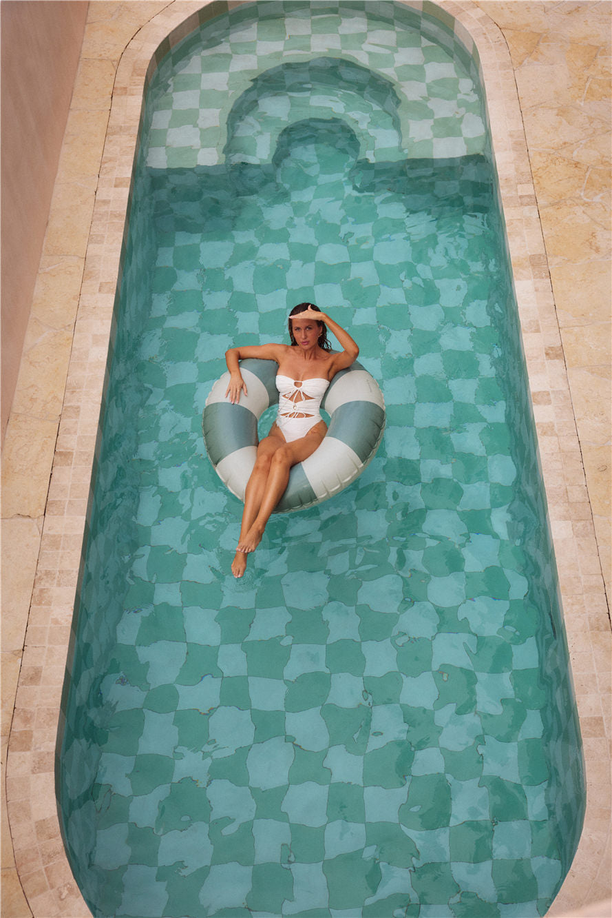 Rosewater Glow Swimsuit White Floral