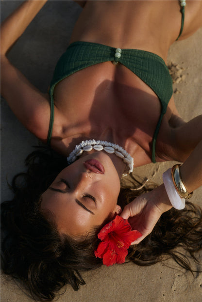 Lush Tide Swim Top Khaki