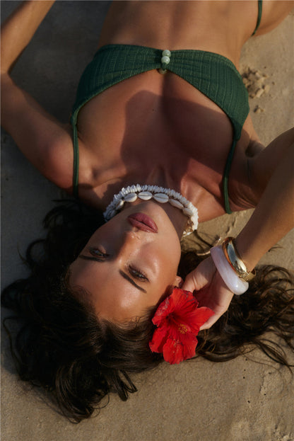 Lush Tide Swim Top Khaki