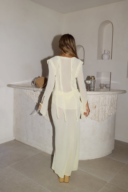 Citrus Glow Maxi Skirt Lemon