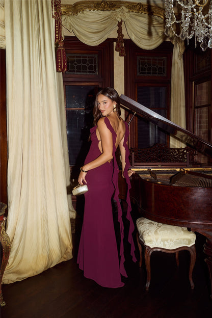 Pop Of Drama Maxi Dress Chocolate