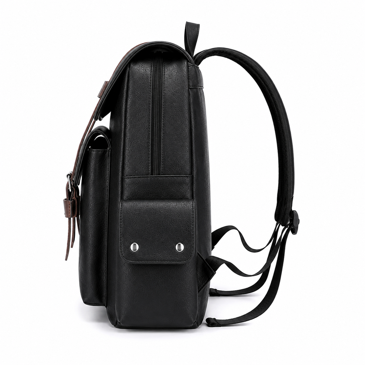 Sac à dos pour ordinateur portable en cuir PU pour homme – Sac à dos de voyage d'affaires 15,6"