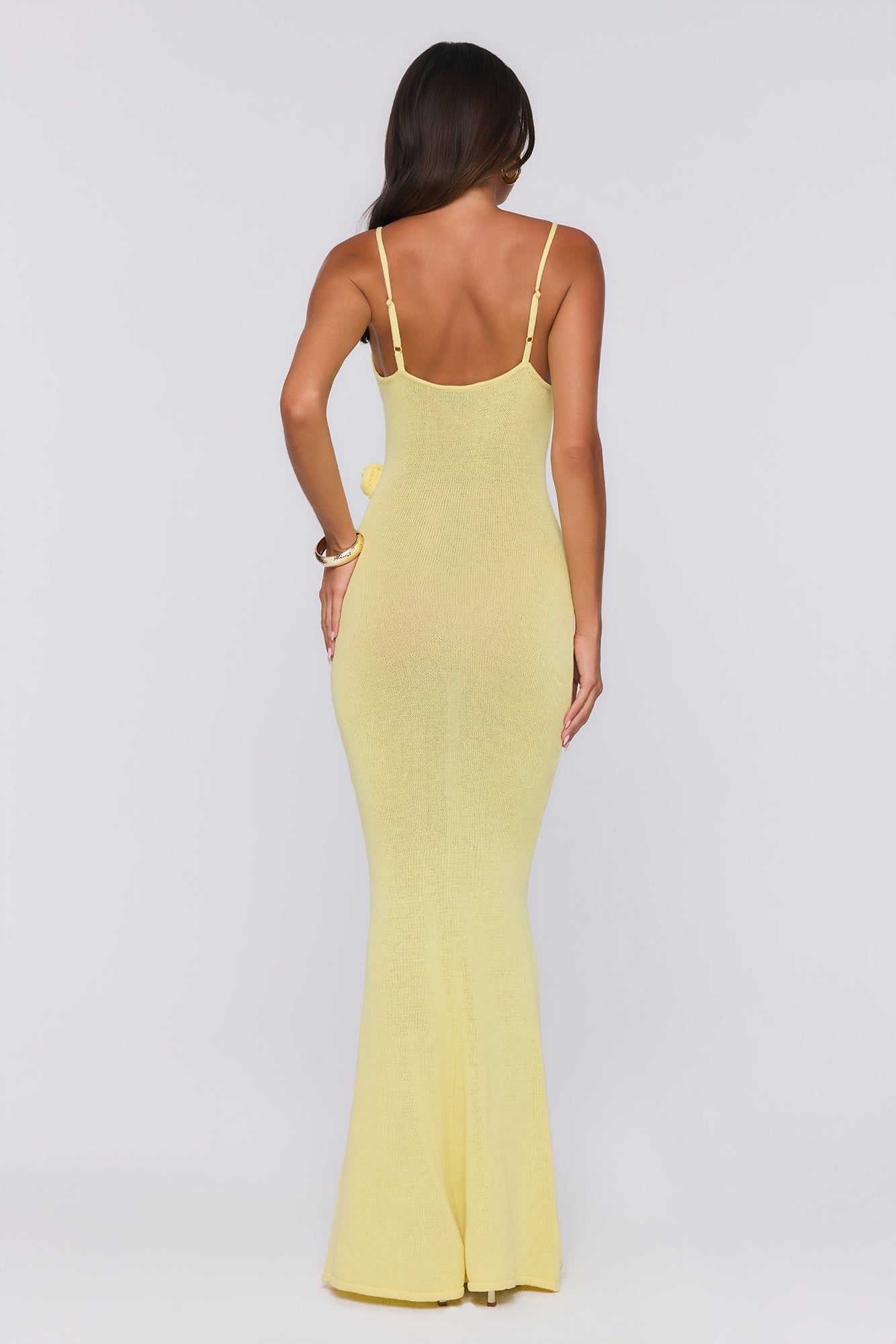 Wild Aura Knit Maxi Dress Yellow