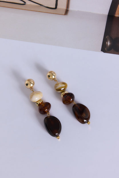 Beaded Statement Earrings Gold