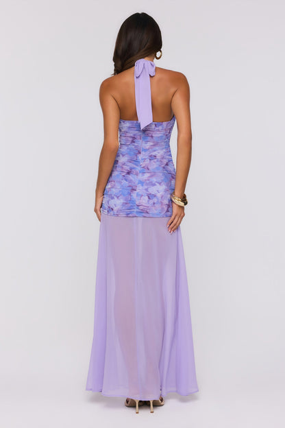 Lilac Whisper Halter Maxi Dress Lilac
