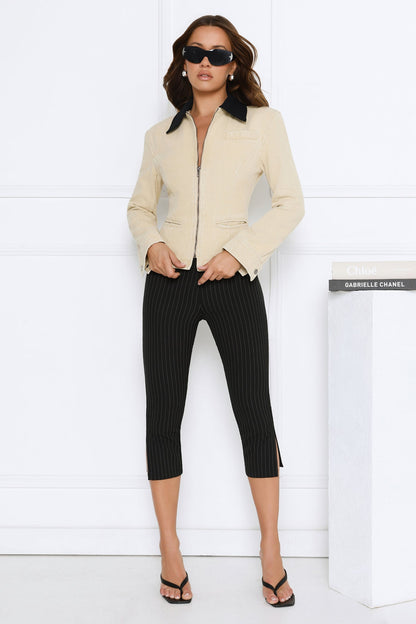 Leo Capri Onyx Pinstripe