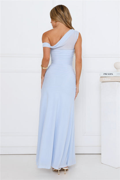 Bloom Baby Off Shoulder Maxi Dress Blue