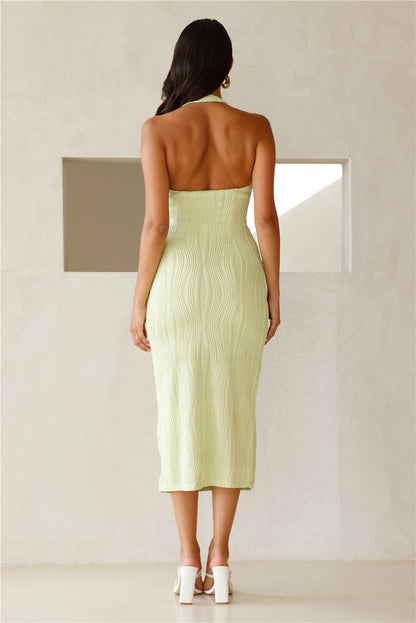 Savannah's Summer Halter Midi Dress Sage