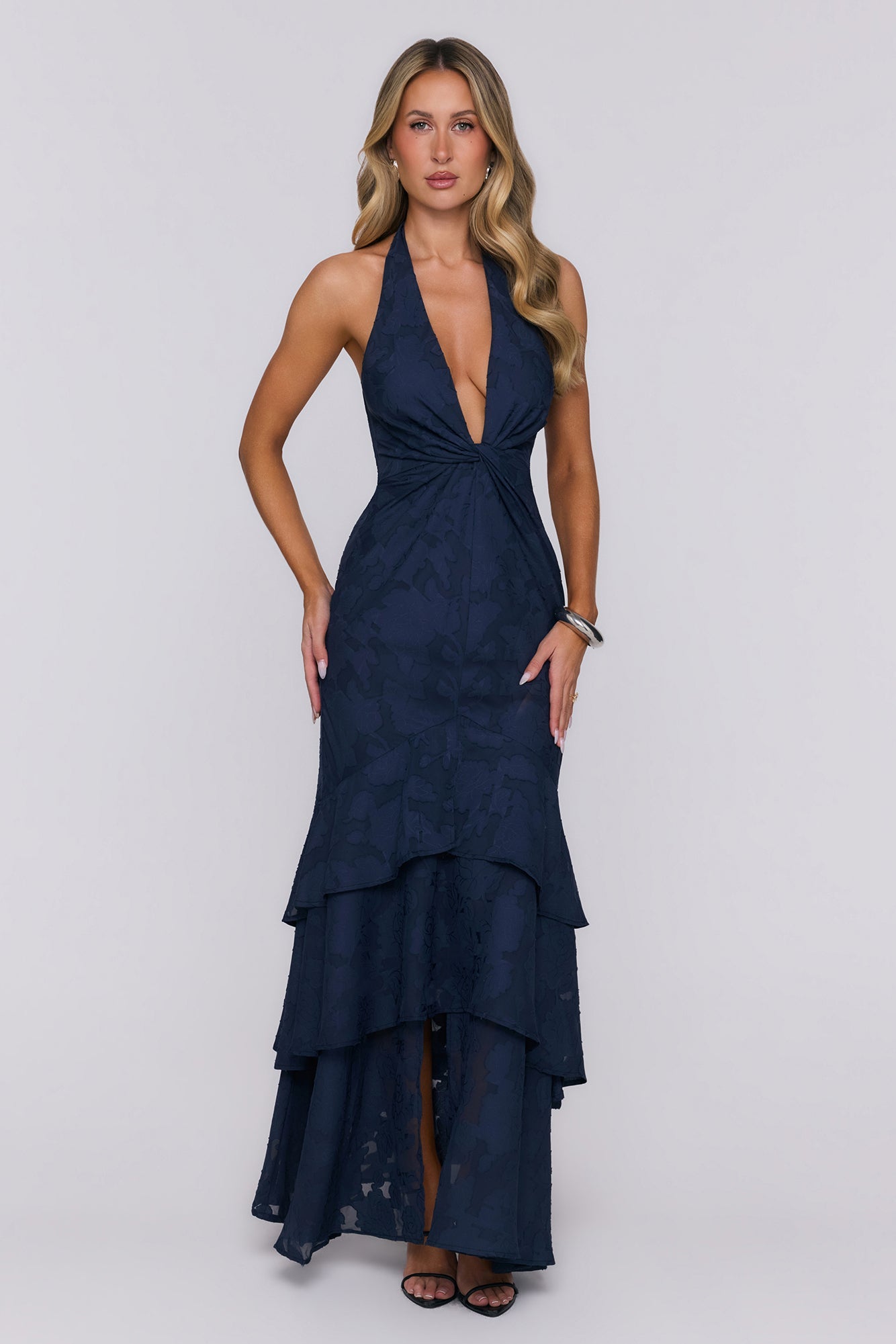 Take The Chance Halter Maxi Dress Navy