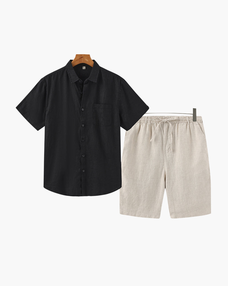Split Leinen-Set – Resort-Herrenmode