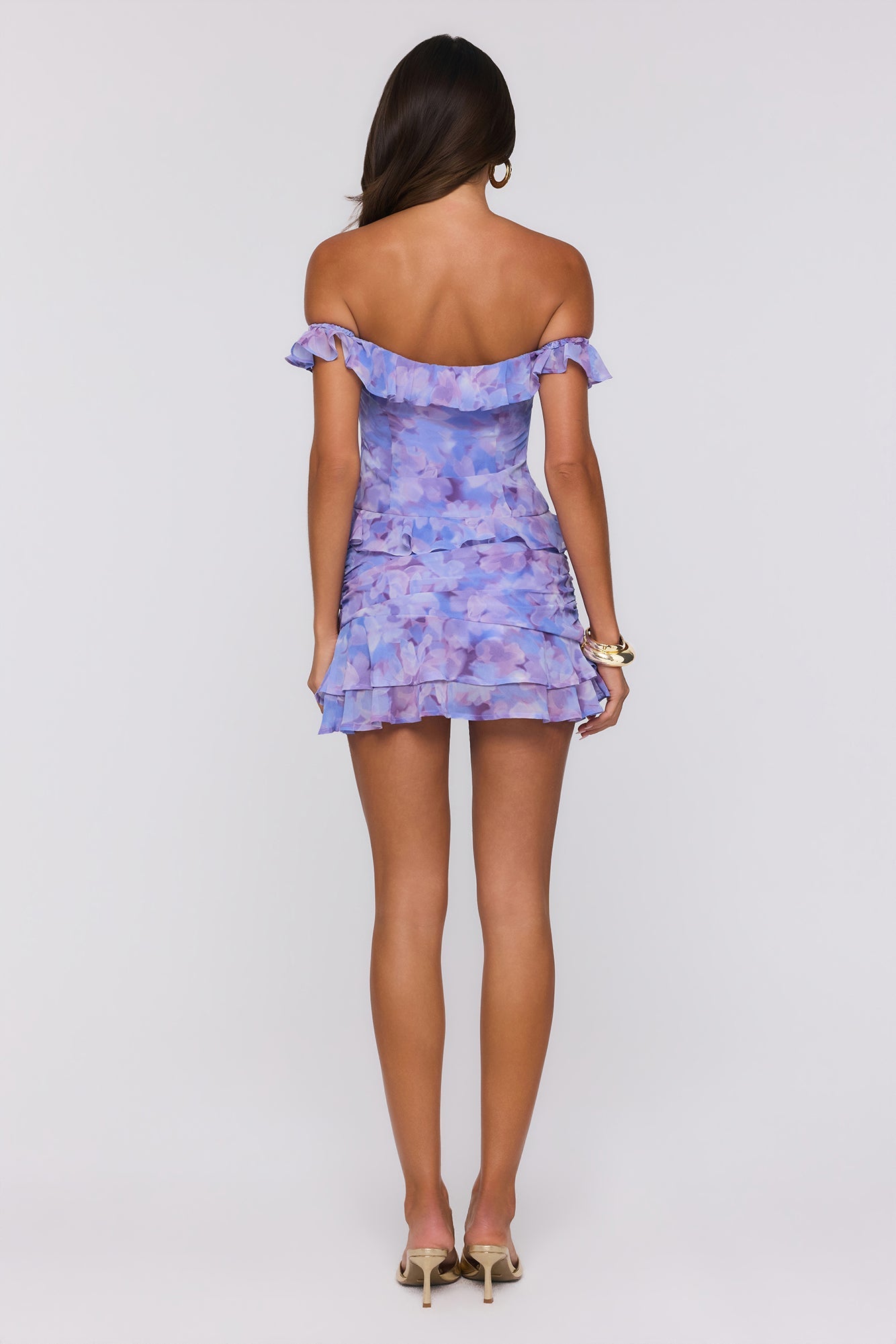 Into The Floral Off Shoulder Top Lilac