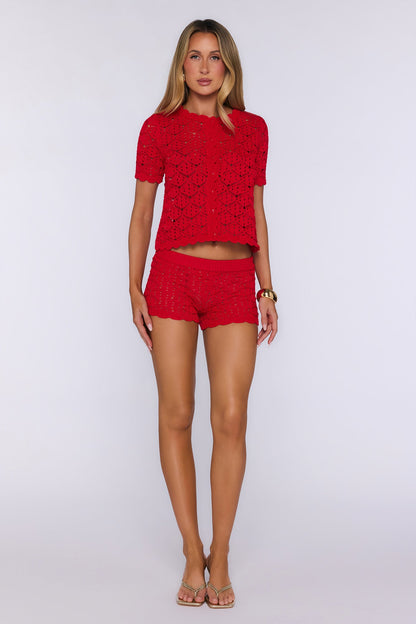 Sunkissed Socialite Knit Top Red
