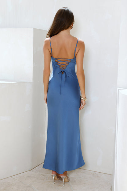 Lovely Layers Satin Maxi Dress Ink