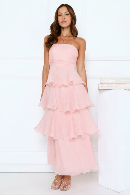 Wedding Adventure Strapless Maxi Dress Pink