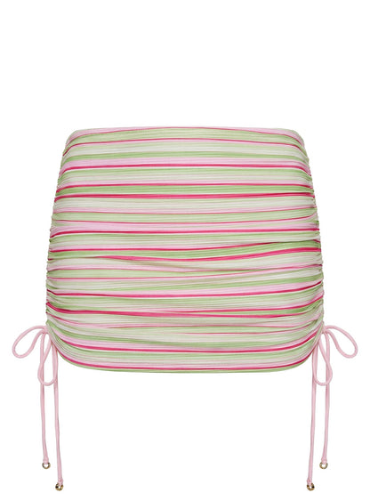 Marjie Ruched Sarong Green / Pink Stripe