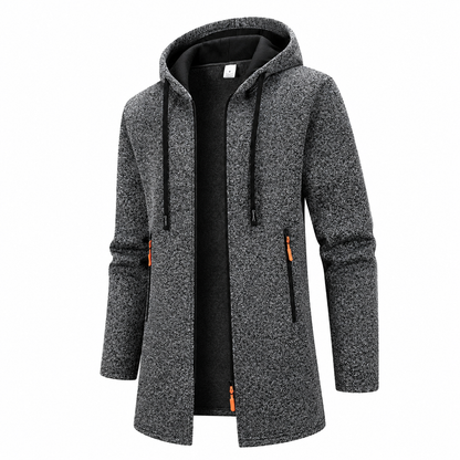 Men's Hooded Longline Jacket – Fleece Winter Coat