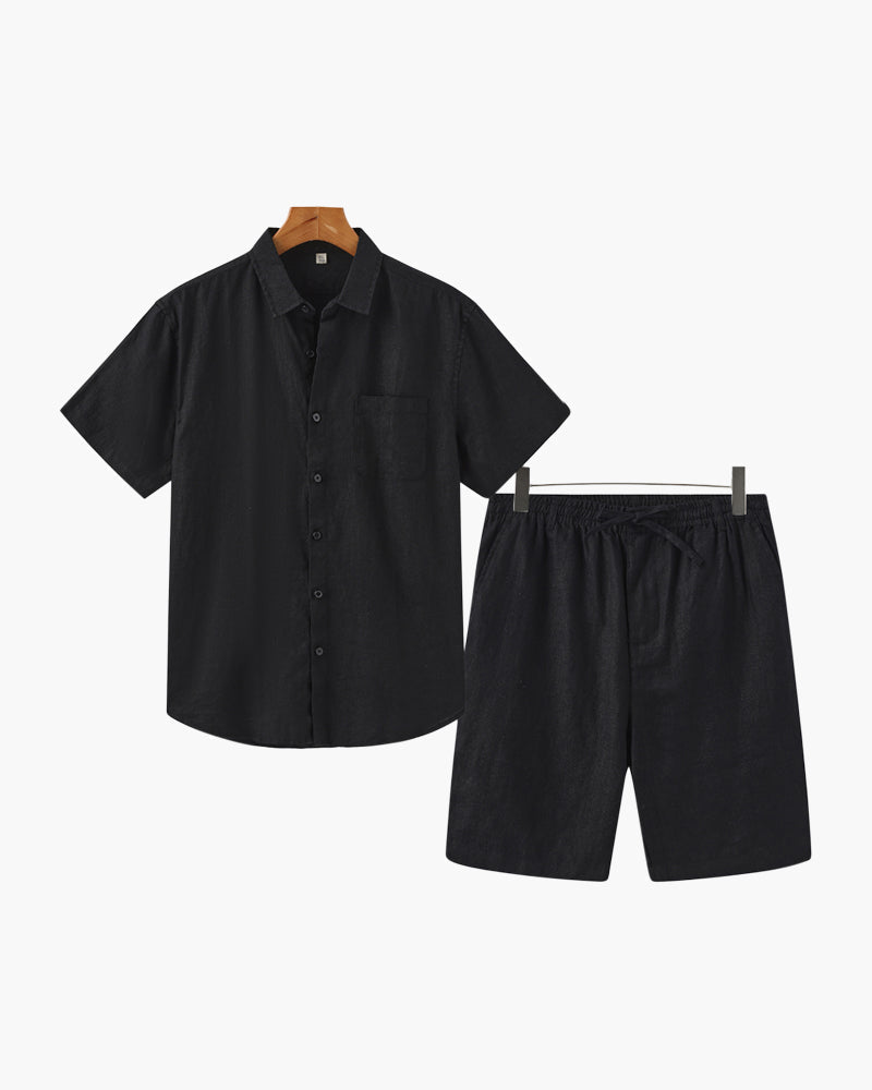 Split Leinen-Set – Resort-Herrenmode