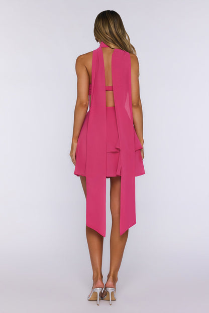 Harbour Club Strapless Mini Dress Magenta