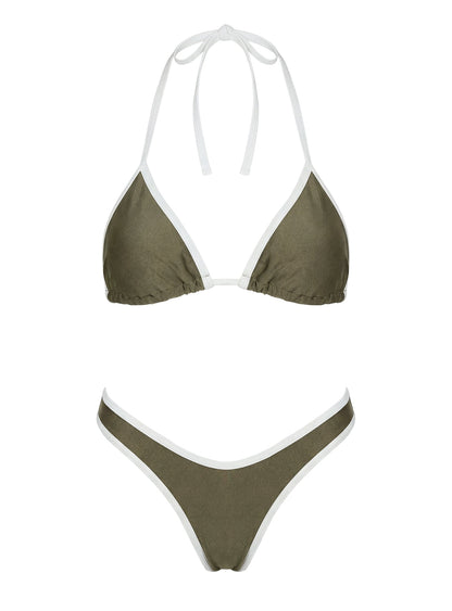 Wildfire Waves Triangle Bikini Top Green