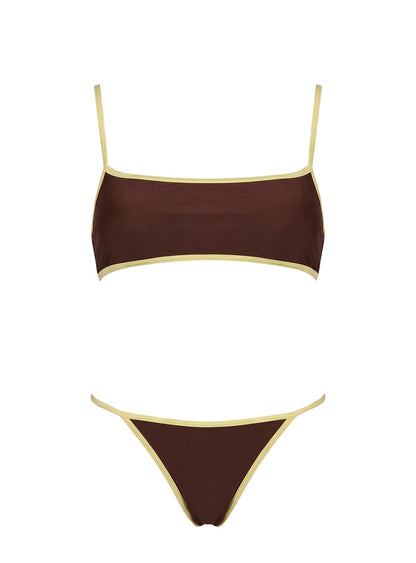 Beasley Cheeky Bikini Brown / Yellow
