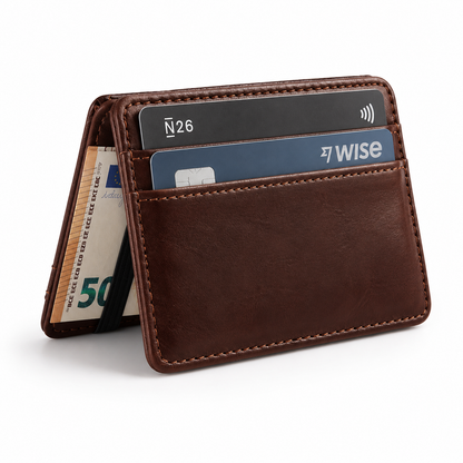 Men's Leather Money Clip Wallet
