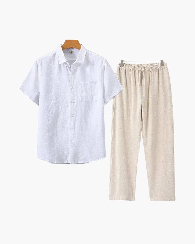 Singapur-Leinen-Set – Resort-Herrenmode
