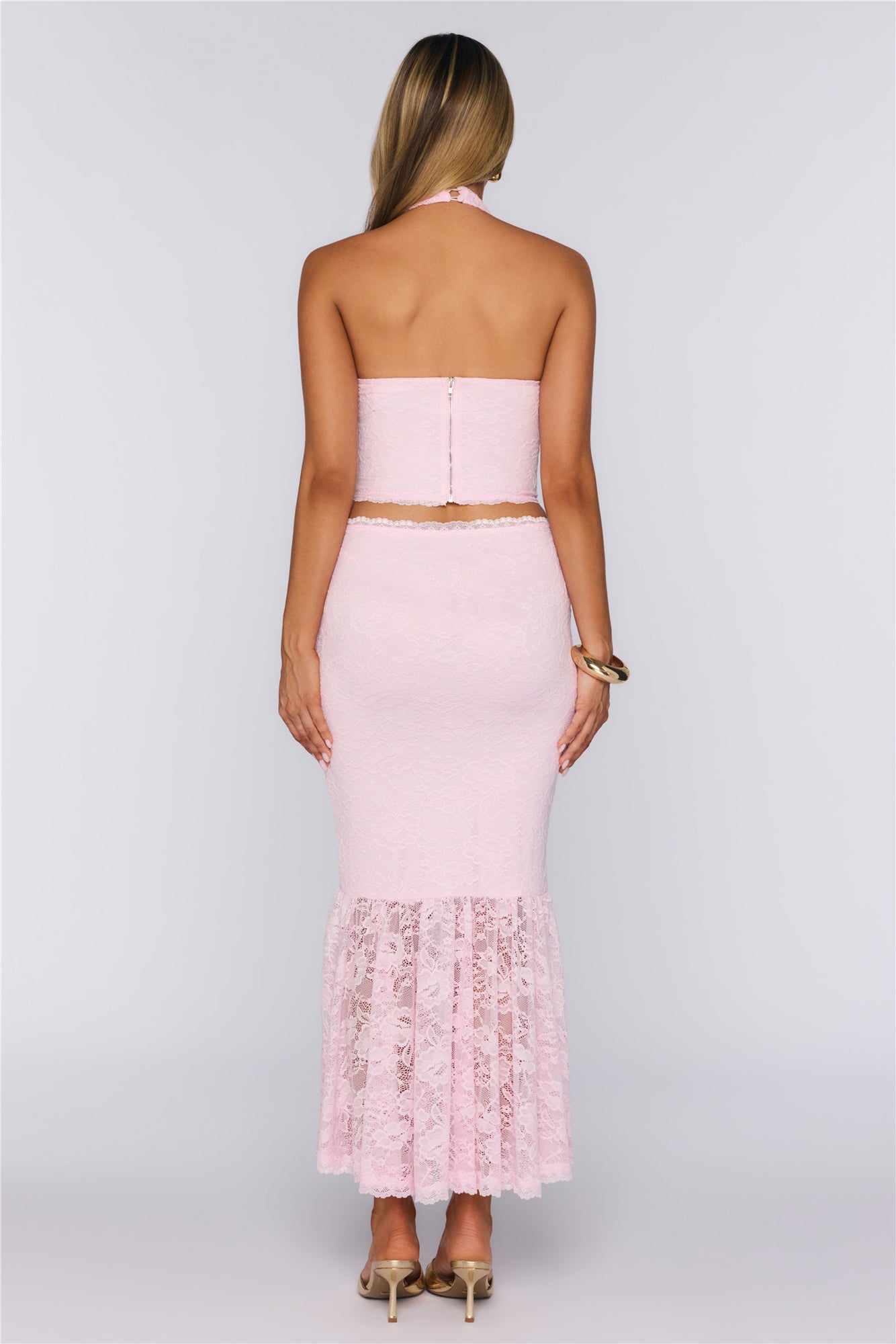 All The Flirty Feels Lace Maxi Skirt Pink