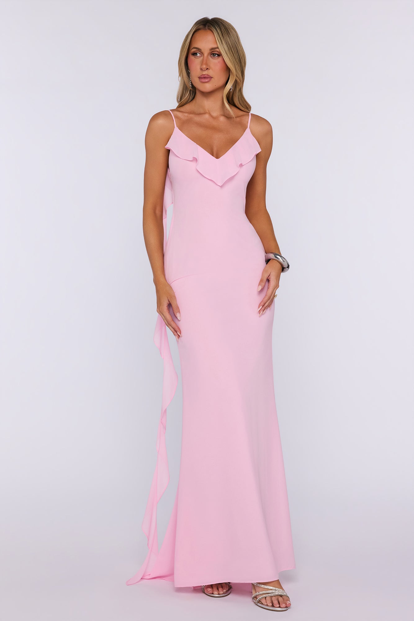 Pop Of Drama Maxi Dress Light Pink
