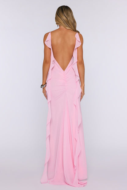 Pop Of Drama Maxi Dress Light Pink